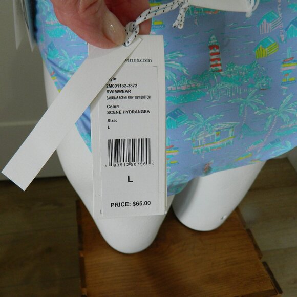 NWT Vineyard Vines Bahamas Scene Reversible 2 Pc Bikini sz Top M/Bottom L $135 - Picture 6 of 8